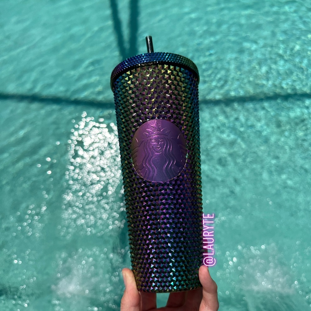 Starbucks 2023 Halloween Oil Slick Bling Black PVD Studded Venti Tumbler